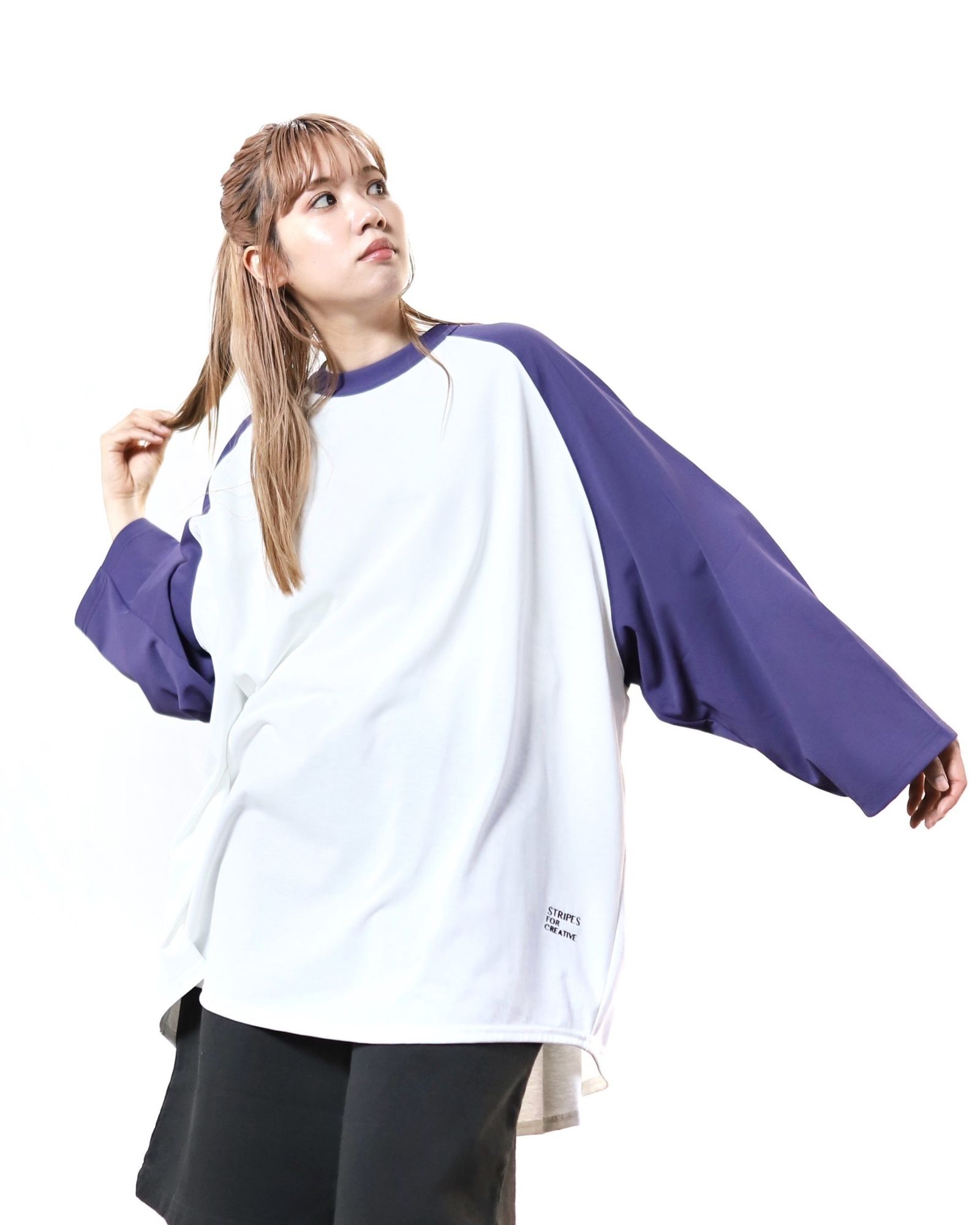 S.F.C 24SS エスエフシー RAGLAN BASEBALL TEE(SFCSS24CS12)White/Purple