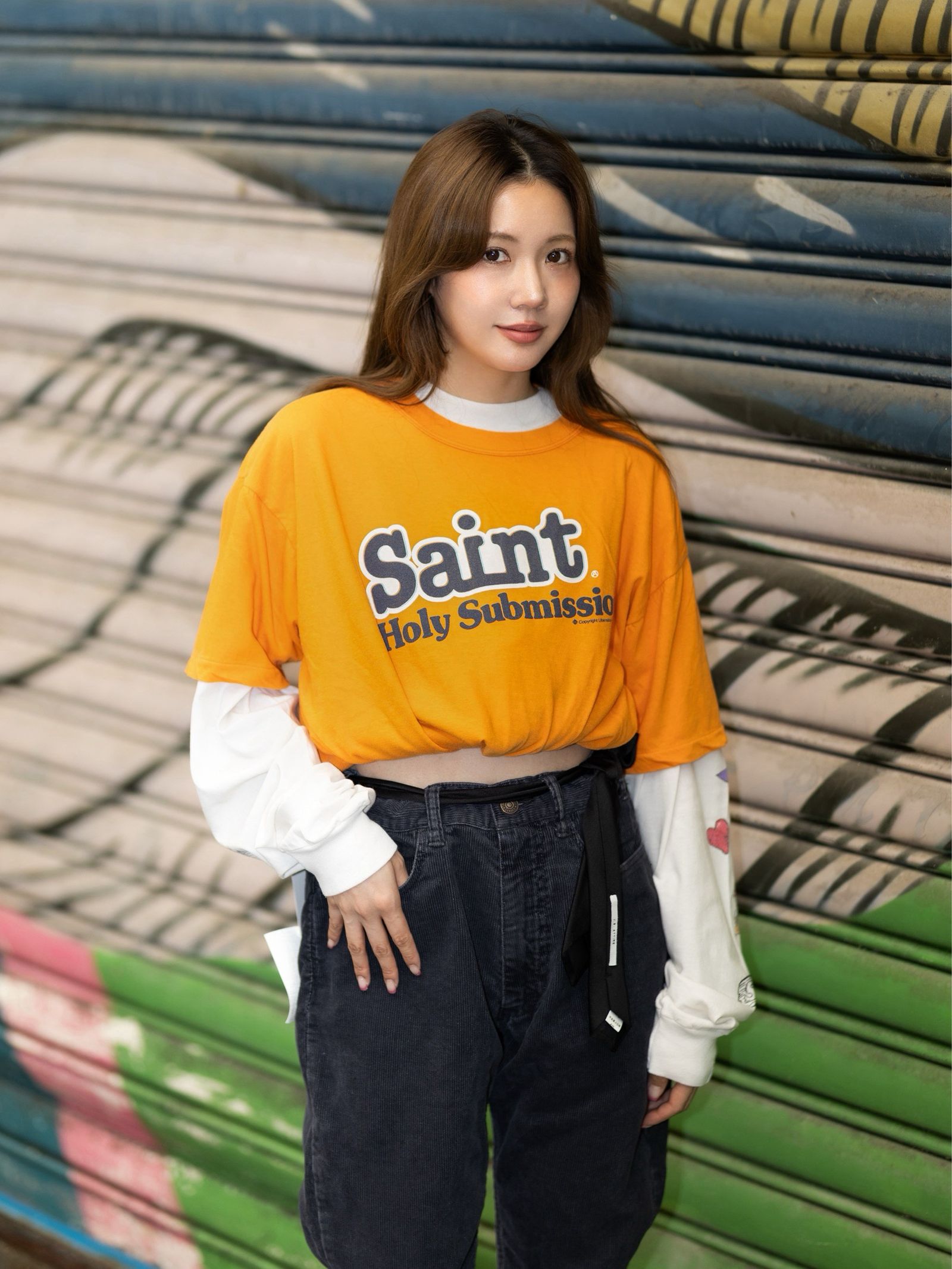 セントマイケル 26AW Holy Submission_SS T-SHIRT(SM-MK1-0000-018)ORANGE