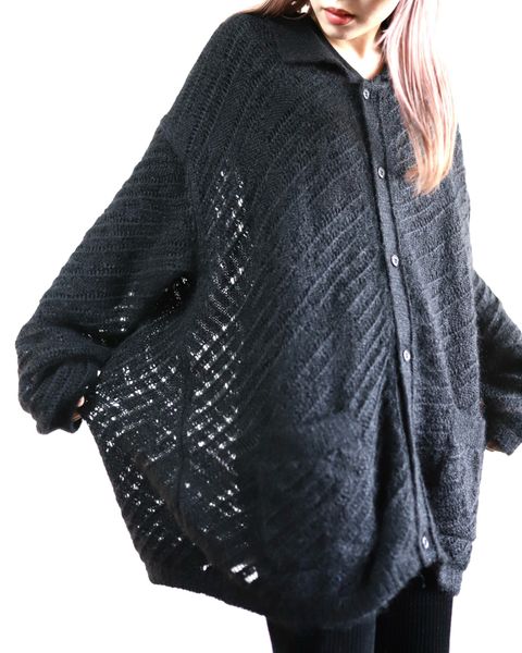 YOKE 新作SILK MOHAIR BUTTONED CARGIGAN style.2024.2.3