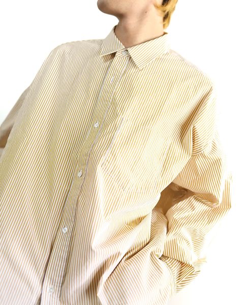 FreshService 24SS CORPORATE UNIFORM L/S SHIRT(YELLOW STRIPE) style 2024.3.8