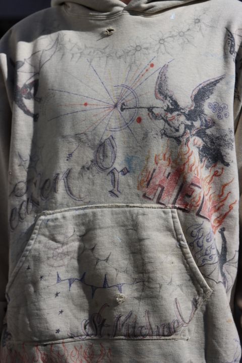 Saint Mxxxxxx × Dr.Wooコラボフーディーstyle.