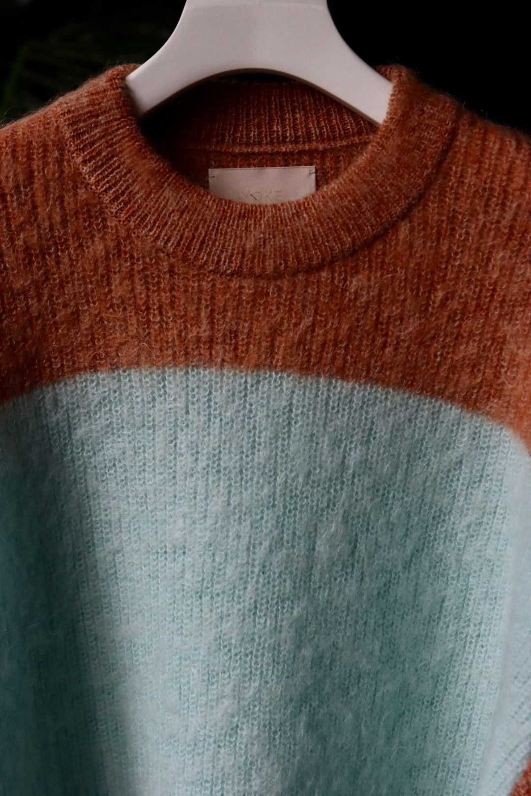 ヨーク23AW MOHAIR BORDER CREWNECK SWEATER(YK23FW0572S)PINK