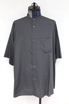 グラフペーパー26SS シャツ Broad S/S Oversized Band Collar Shirt(GM261-50004B)C.GRAY☆4月11日(土)発売！