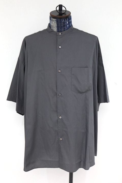 グラフペーパー26SS シャツ Broad S/S Oversized Band Collar Shirt(GM261-50004B)C.GRAY☆4月11日(土)発売！