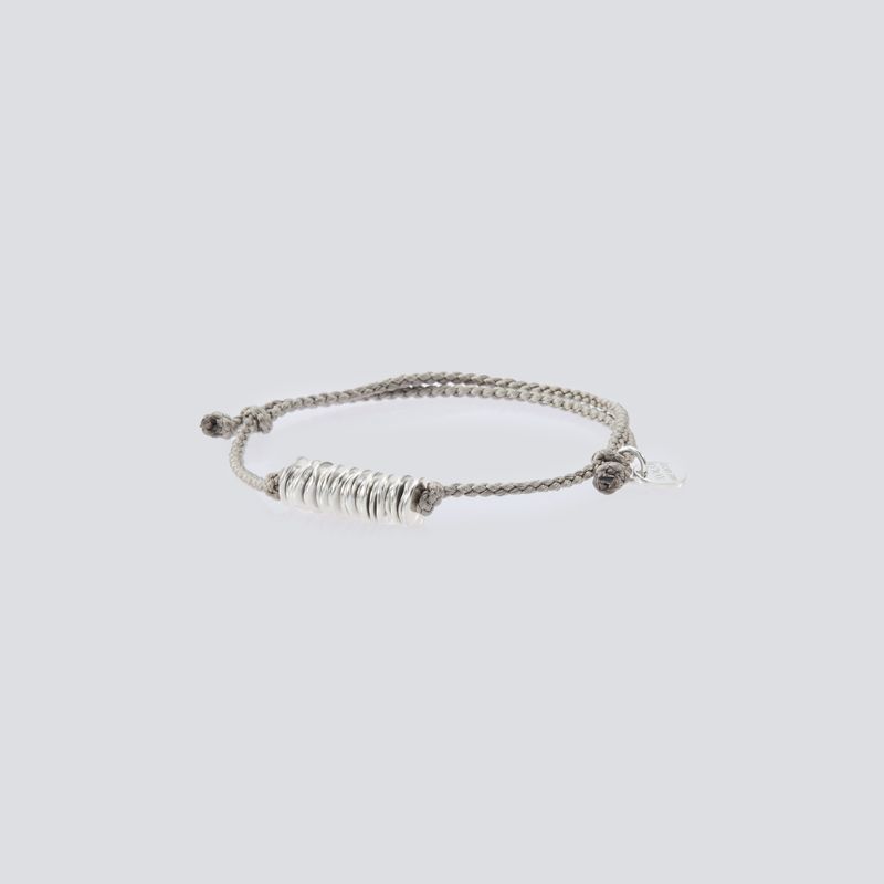 XOLO JEWELRY ショロジュエリー / Piece Silk Code Bracelet-Silver- (GRAY)