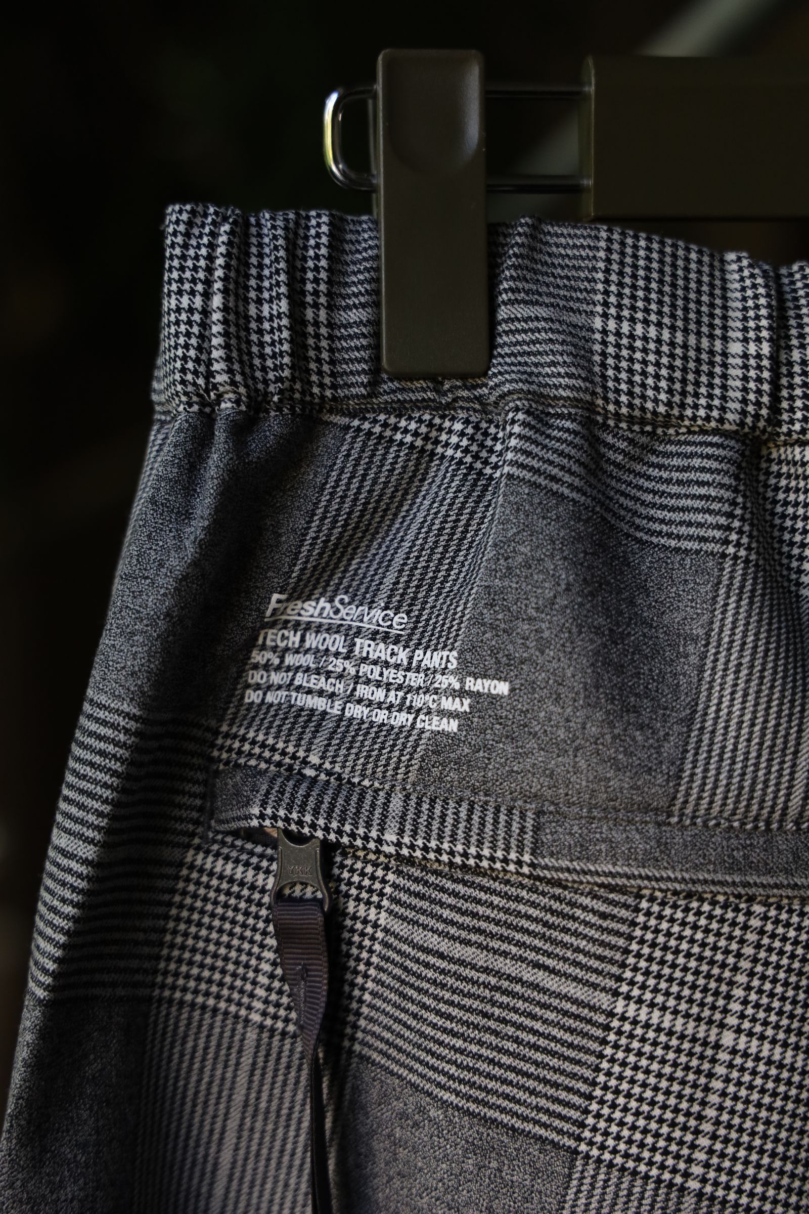 フレッシュサービス TECH WOOL TRACK PANTS(FSC244-40172)GRAY CHECK☆再入荷しました！