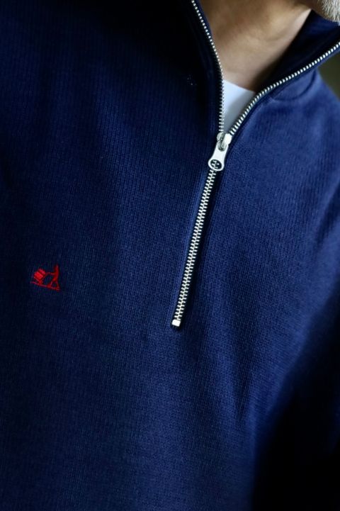 FreshService 26AW THERMAL JERSEY HARF ZIP KNIT"NAVY"スタイル