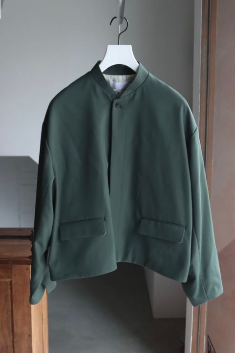 グラフペーパー Women's  25AW Techno Wool Nylon Stand Collar Short Jacket(GL253-20317)GREEN☆9月27日(土)発売！