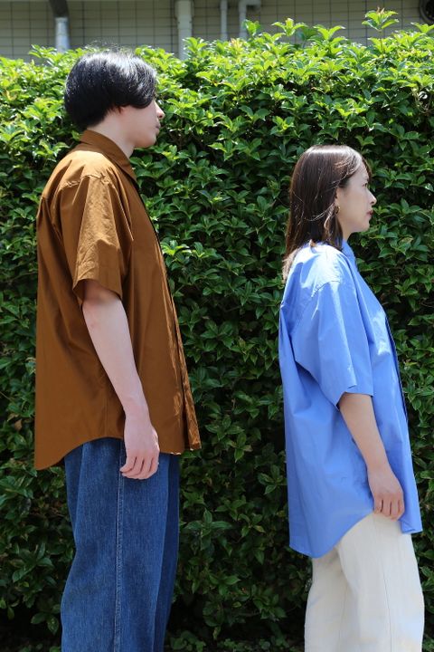 Graphpaper Broad Oversized S/S Regular Collar Shirt(GM212-50625B) style. 2021.05.30.