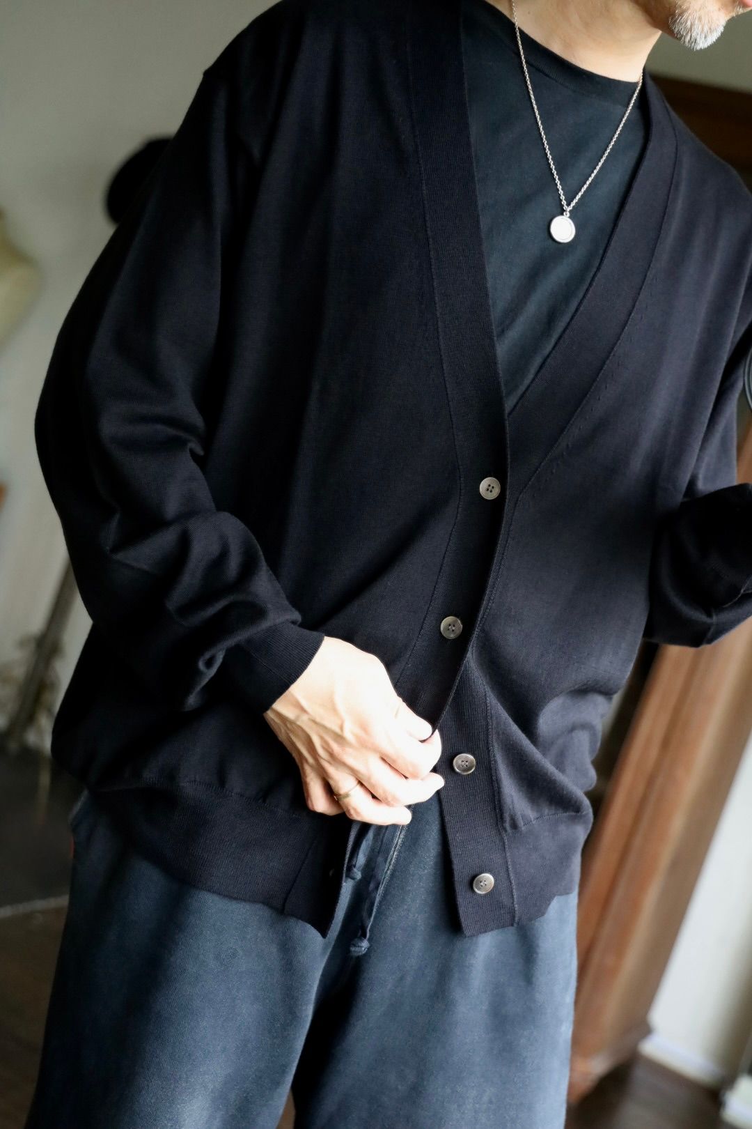 A.PRESSE 2025 STYLE2 Wool Cotton High Gauge Cardiganスタイル