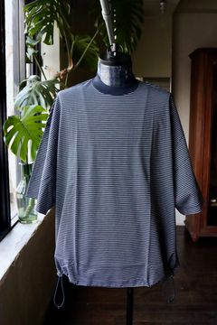 イズネス 24SS BALLOON BORDER SHORT SLEEVE T-SHIRT(NAVY) style 2024.4.5