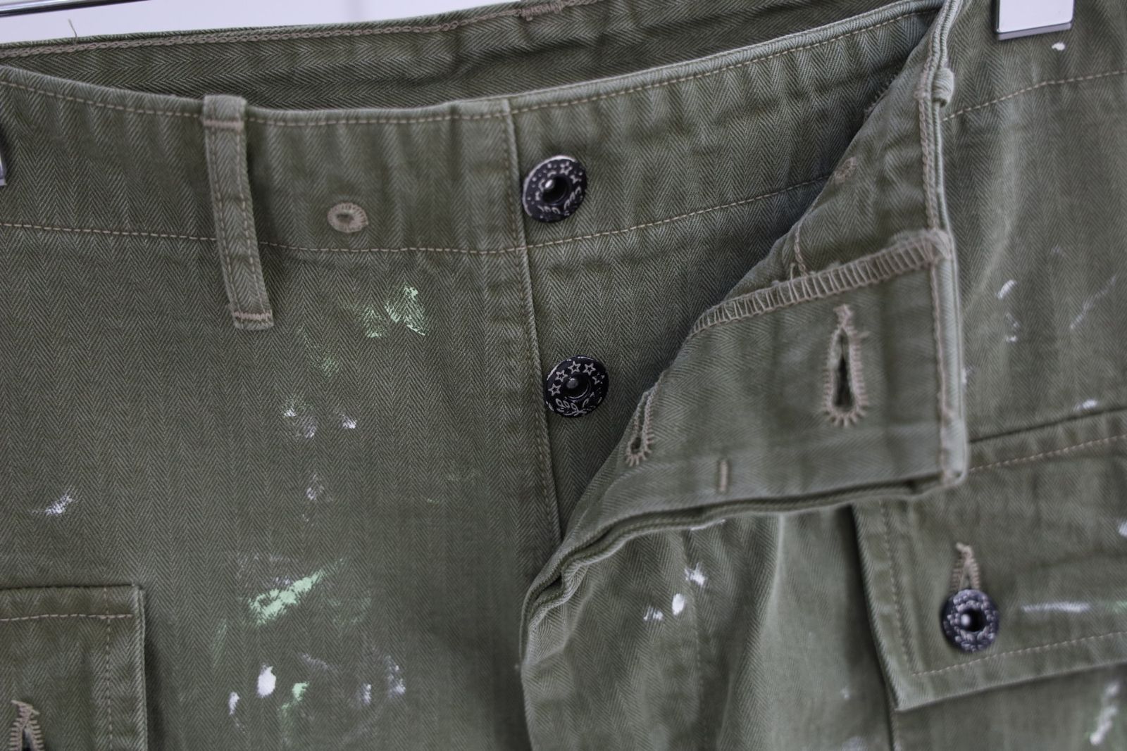 BOW WOW 25FWバウワウ PAINT STAINED USMC P-44 HBT TROUSERS(BW252-PU4HT)PAINT STAINED OD★10月11日(土)発売！