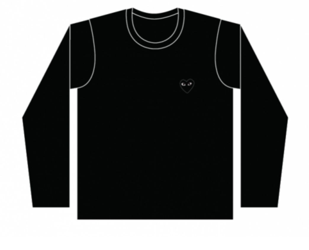 PLAYプレイコムデギャルソン ワンポイントロングスリーブTシャツ(BLACK×BLACK HEART)☆11月1日(土)発売！