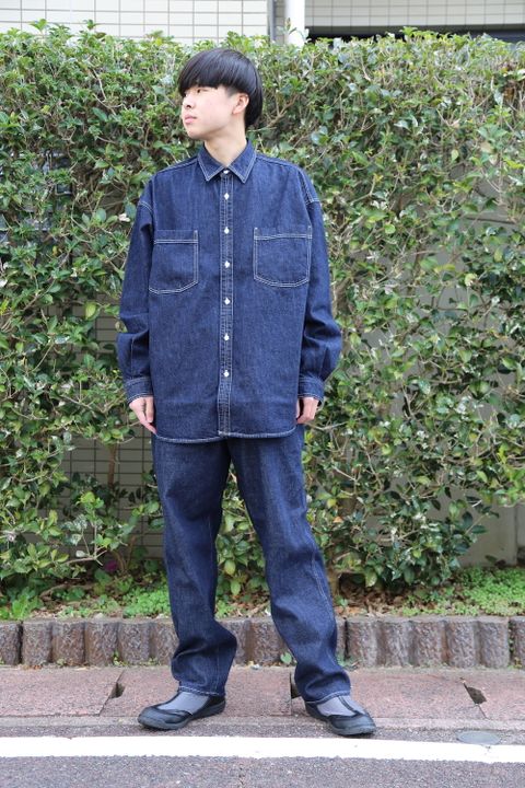 Graphpaper Denime Five Pocket Pants & Denime Regular Collar Shirt style 2020.12.14