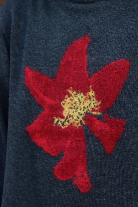 yohji yamamoto 花柄タートルニット(HX-K15-181) style.2021.8.29.