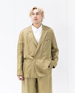 YOKE 26SS Linen Silk Kersey Double Breasted Blezer(YK26SS01207J)KHAKI☆3月20日(金)発売！