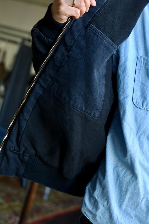 A.PRESSE Silk Linen Hooded Parka"BLACK"スタイル.2025.1.11.
