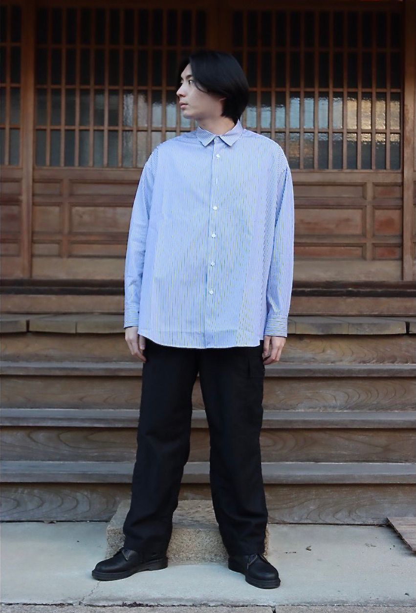 is-ness×THOMAS MASON VENTILATION LONG SLEEVE SHIRT"BLOCKS STRIPE"イズネス22SS