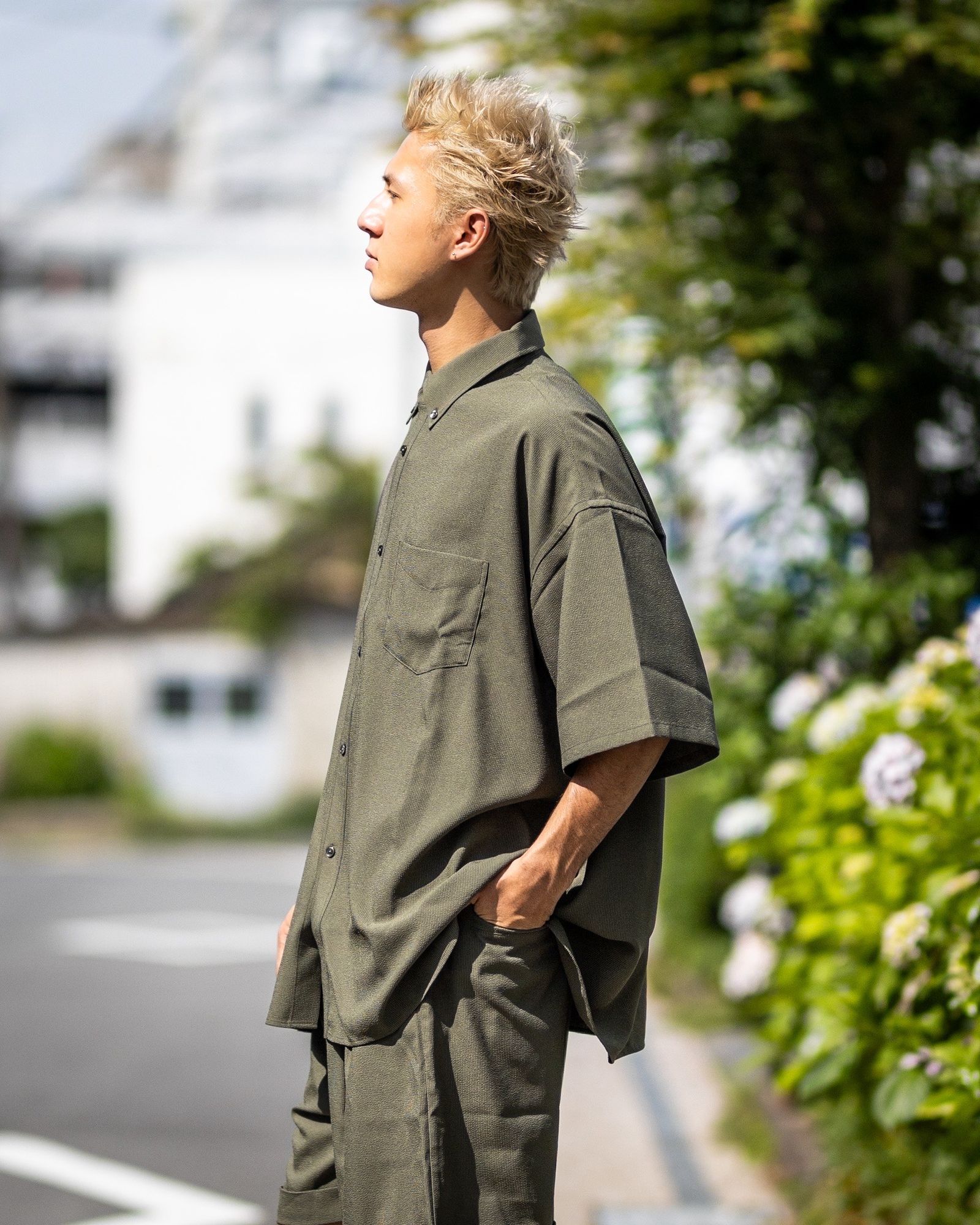 フレッシュサービス SEERSUCKER B.D SHIRT (FSC252-50043)KHAKI