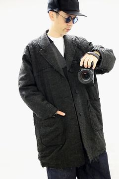 コムデギャルソンオム25FW ウールツイードヘリンボーンコート(HP-C003-051)KHAKI★10月3日(金)発売！