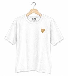 プレイコムデギャルソン ワンポイントTシャツ (WHITE×GOLD HEART)新作発売！