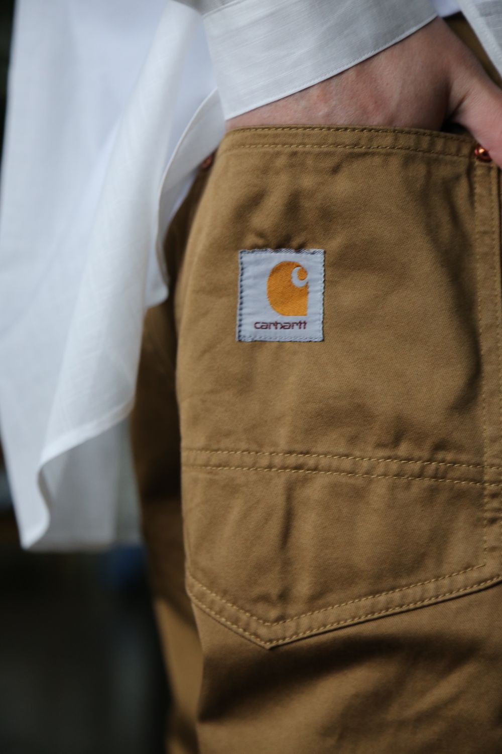 eYe JUNYA WATANABE MAN CarharttカーハートWネームパンツ(WG-P905-100) style. 2021.04.17.
