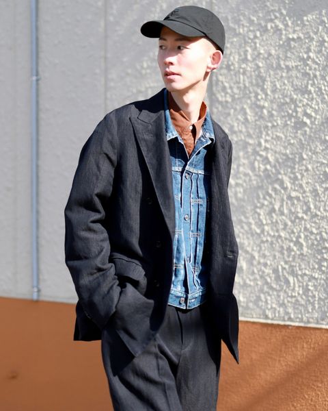 A.PRESSE 23SS Double Breasted Jacketヘリンボーンスタイル