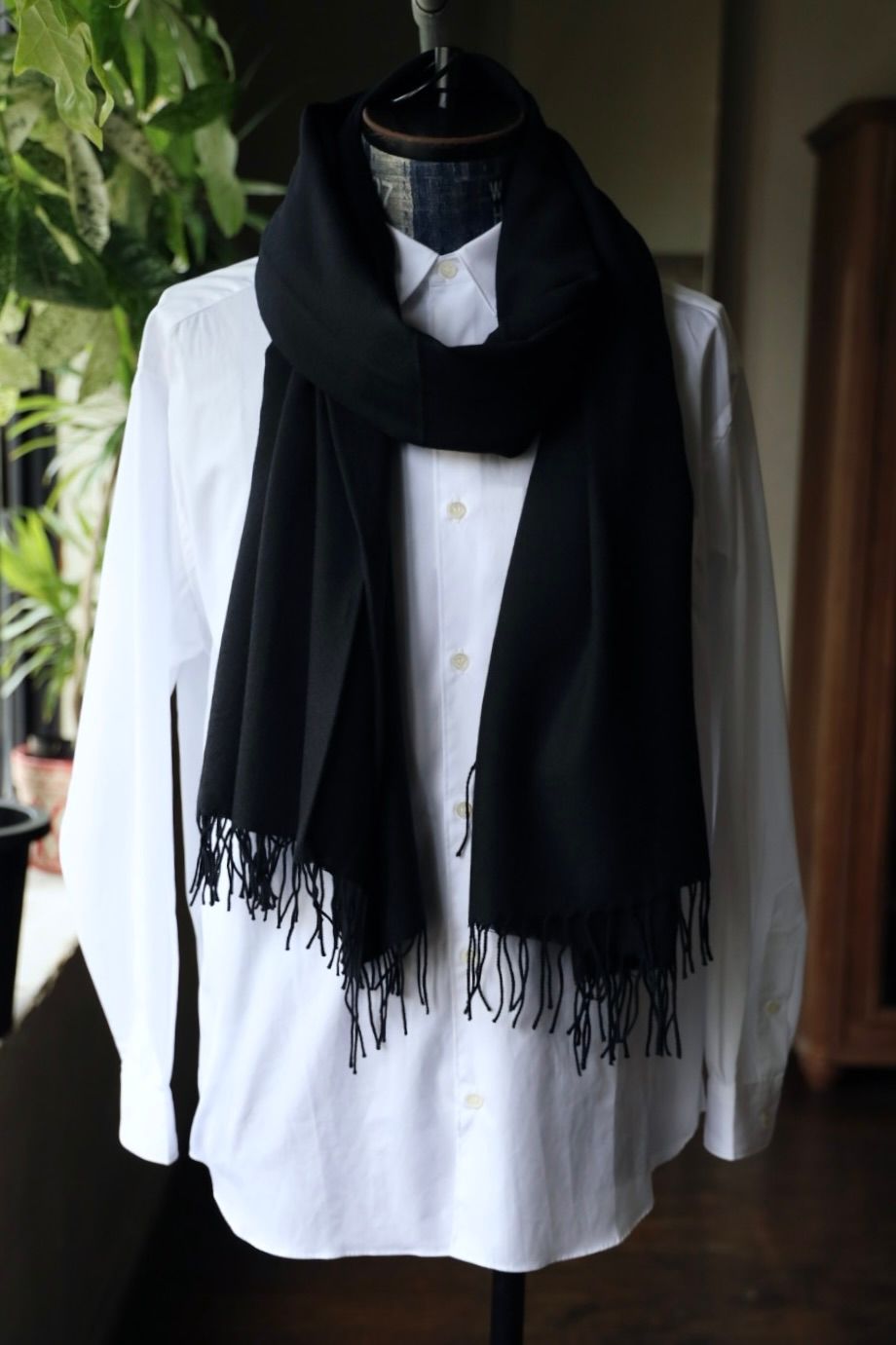 Yohji Yamamoto 25AW ウール糸綾織りマフラー(HL-L01-962)BLACK☆新作発売！