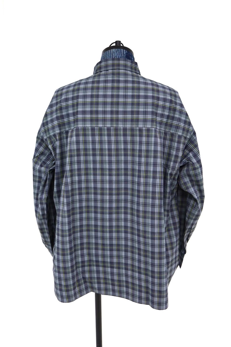 フレッシュサービス MADRAS DRY TECH REGULAR COLLAR SHIRT (FSC261-50251)GRAY