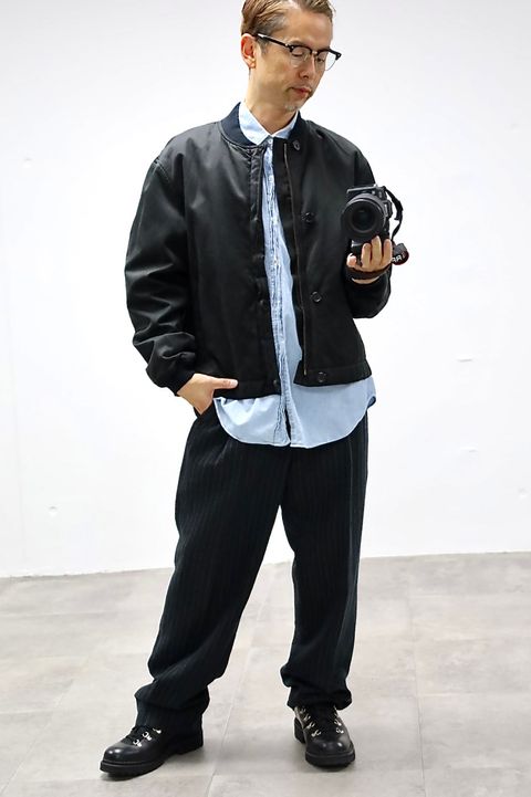 A.PRESSE Vintage Silk Bomber Jacketスタイル
