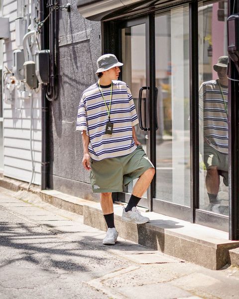 is-ness BALLOON BORDER T-SHIRT (BEIGE×WHITE×BLACK) 新作発売!