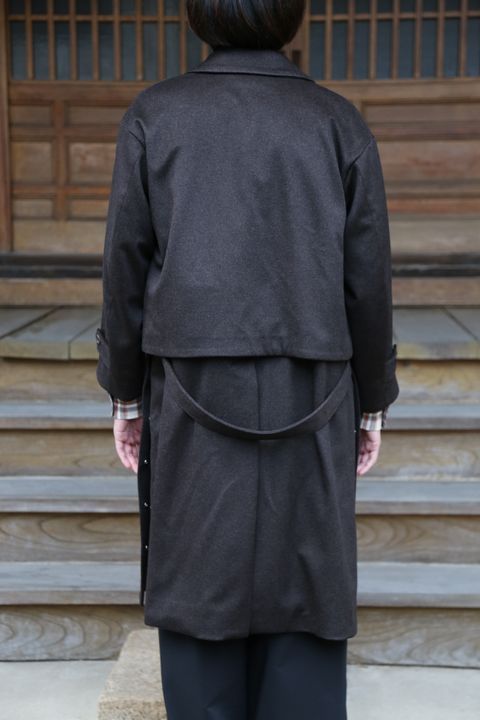 YOKE 新作 CASHMERE 3WAY BAL COLLAR SHARE COAT(YK20AW0134C)"DARK BROWN"style.2020.10.10.