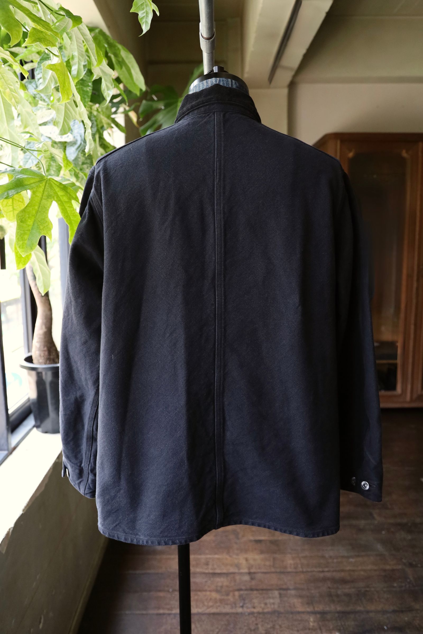 アプレッセ 2025 STYLE2 Vintage Silk Hemp Coverall Jacket(25AAP-01-53)BLACK