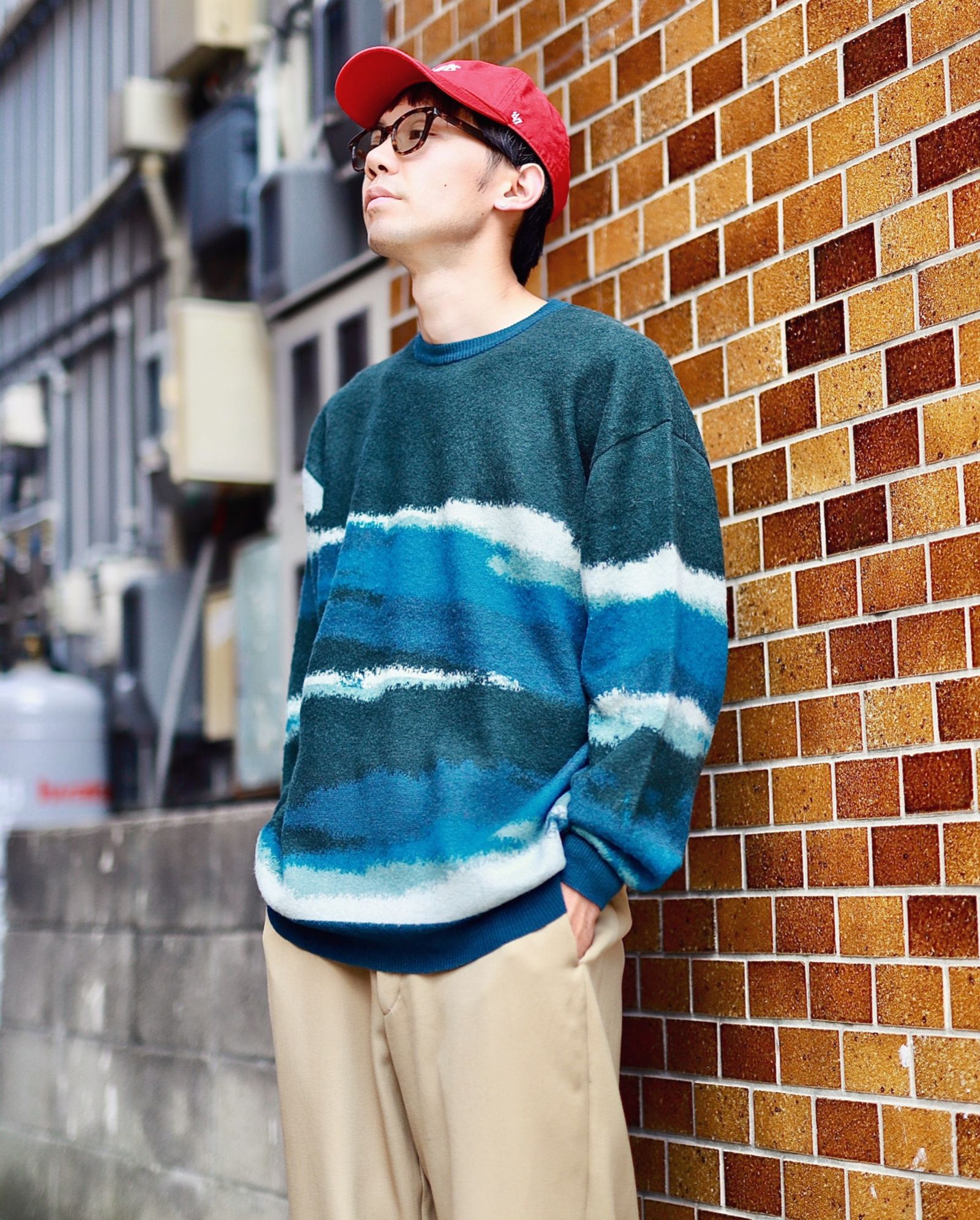 Graphpaper 23AW Jacquard Crew Neck Knit