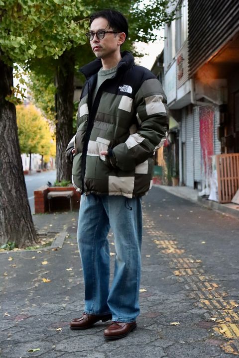 eYe JUNYA WATANABE MAN × THE NORTH FACE WネームNUPTSE JACKETスタイル