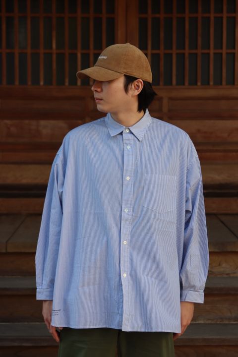 FreshService CORPORATE STRIPE REGULAR COLLAR SHIRT"WHITE×BLUE"style.