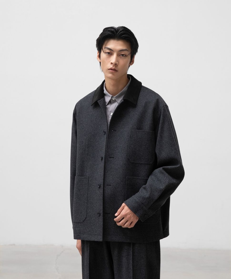 ANOTHER OFFICEアナザーオフィス Santiago Cashmere Work Jacket(AOEFJK011)Heather Charcoal☆10月10日(金)新作発売！