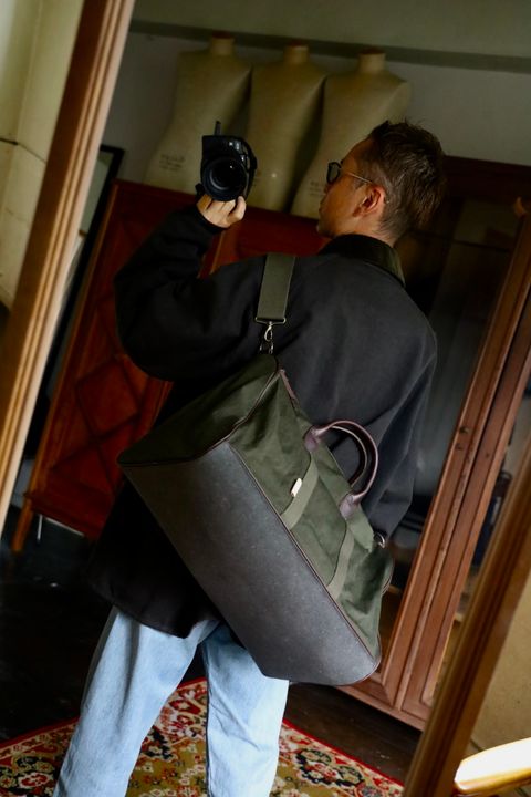 Hender Scheme boston luggage"khaki green"スタイル