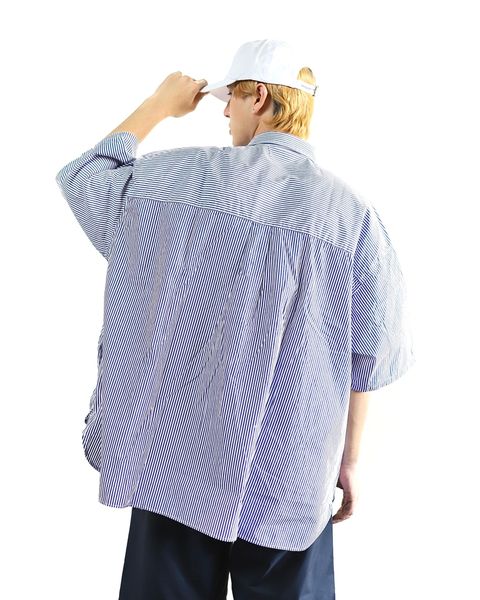 FreshService 24SS CORPORATE UNIFORM S/S SHIRT(BLUE STRIPE) style 2024.3.8