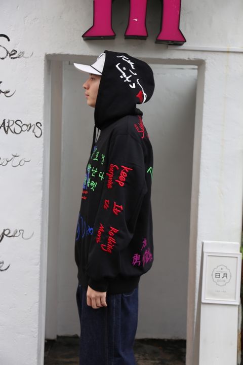 doublet MESSAGE EMBROIDERY HOODIE"BLACK"style.2020.9.12.