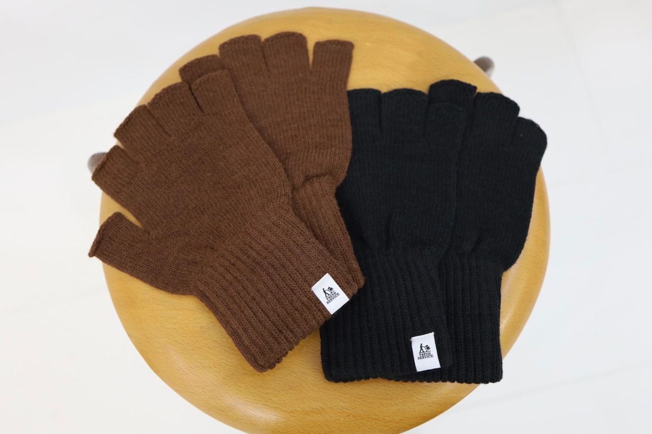 フレッシュサービスTHERMAL RIB KNIT FINGERLESS GLOVES(FSP254-90068)BROWN☆11月15日(土)発売！