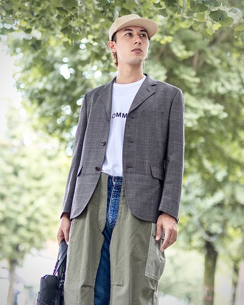 ジュンヤワタナベマン24AW ウールチェック×綿ヘリンボーンコート スタイル 8月3日(土)新作発売！