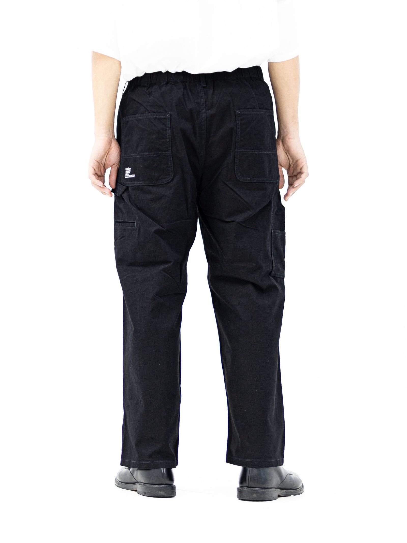 フレッシュサービス COTTON CANVAS LEATHER COLLAR WORK JACKET (BLACK) MARKスタイル