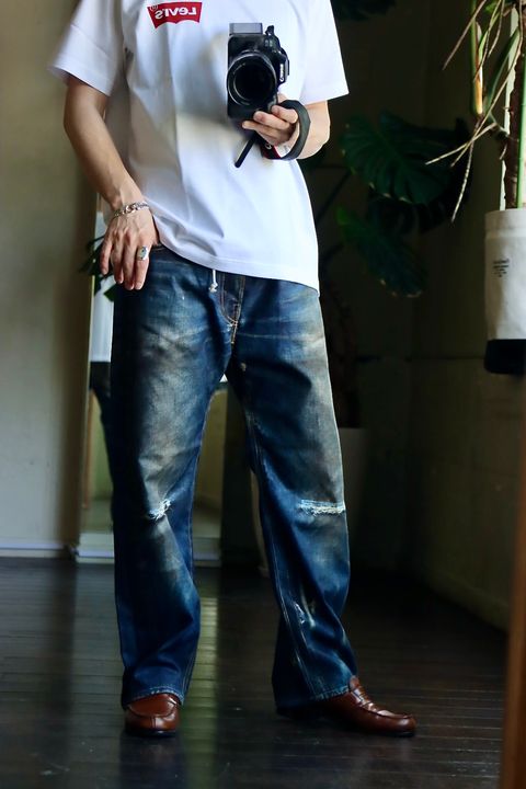 eYe JUNYA WATANABE MAN ×ベルベルジン×Levi'sトリプルネームパンツスタイル