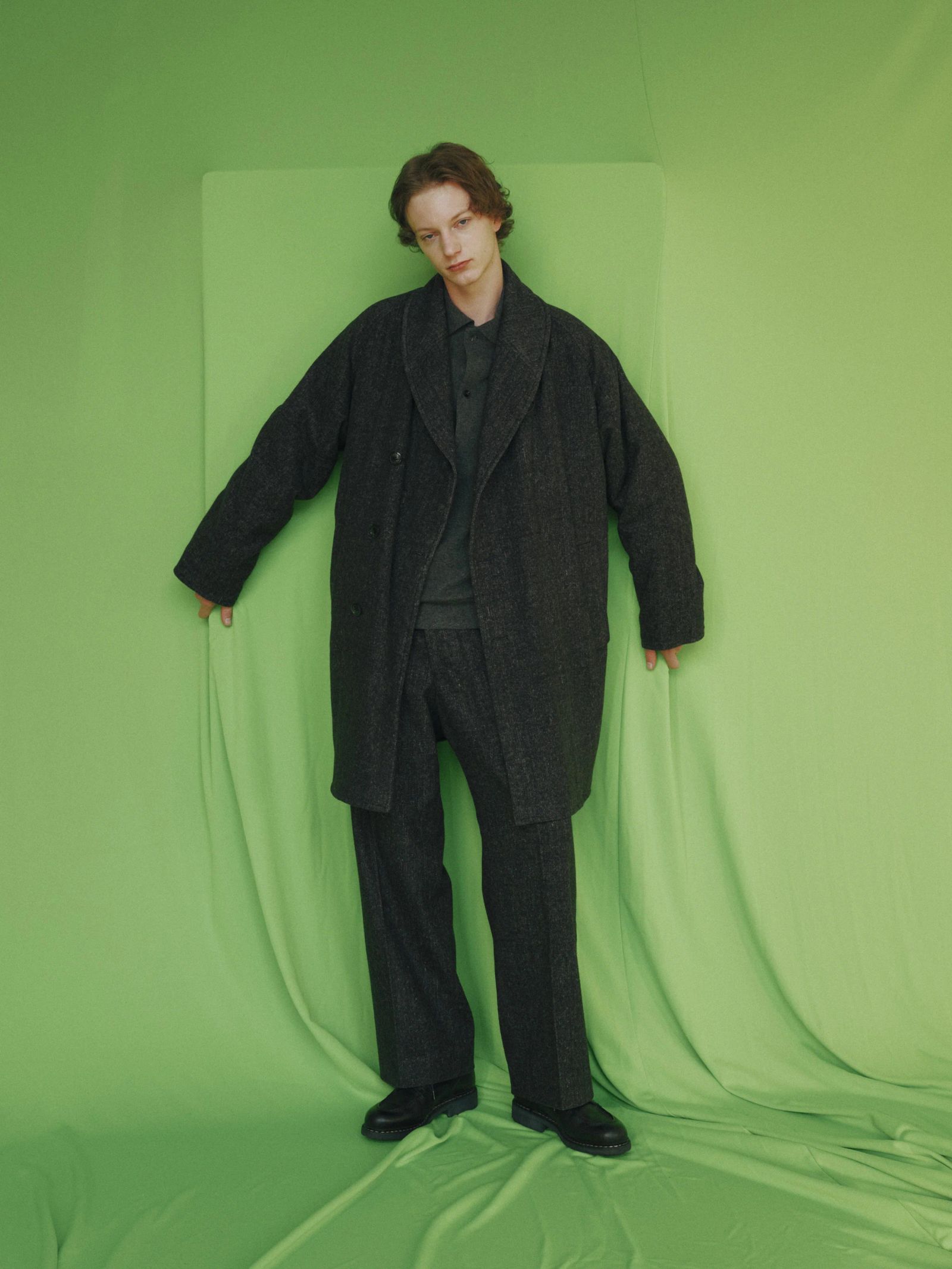 マーカ 26AW SINGLE PLEAT WIDE TROUSERS(M26C19PT01C)HERRINGBONE☆新作発売！