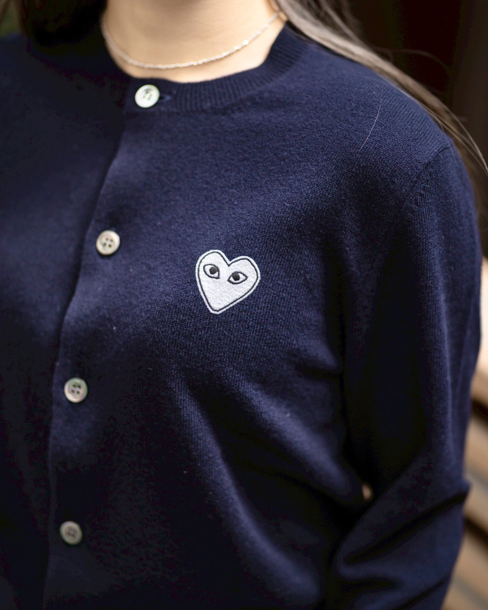 PLAY COMME des GARCONS  ROUND NECK CARDIGAN style.2025.12.15