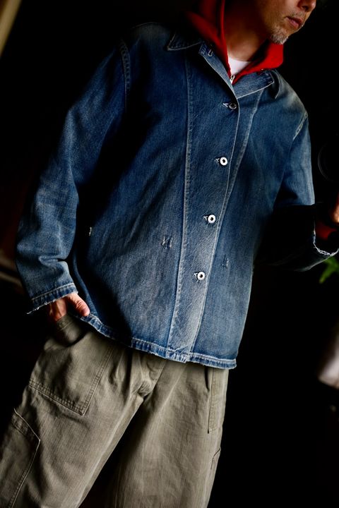 A.PRESSE US Army Vintage Denim Coverallスタイル.2024.8.24.