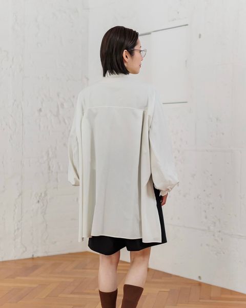 Graphpaper 25SS 新作 Silicon Poplin Deep Slit Regular Collar Shirt style.2025.3.29