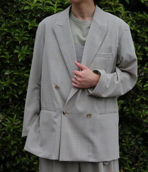 YOKE SIDE OPEN COUBLE-BREASTED JACKET(YK21SS0193J) style. 2021.04.23.