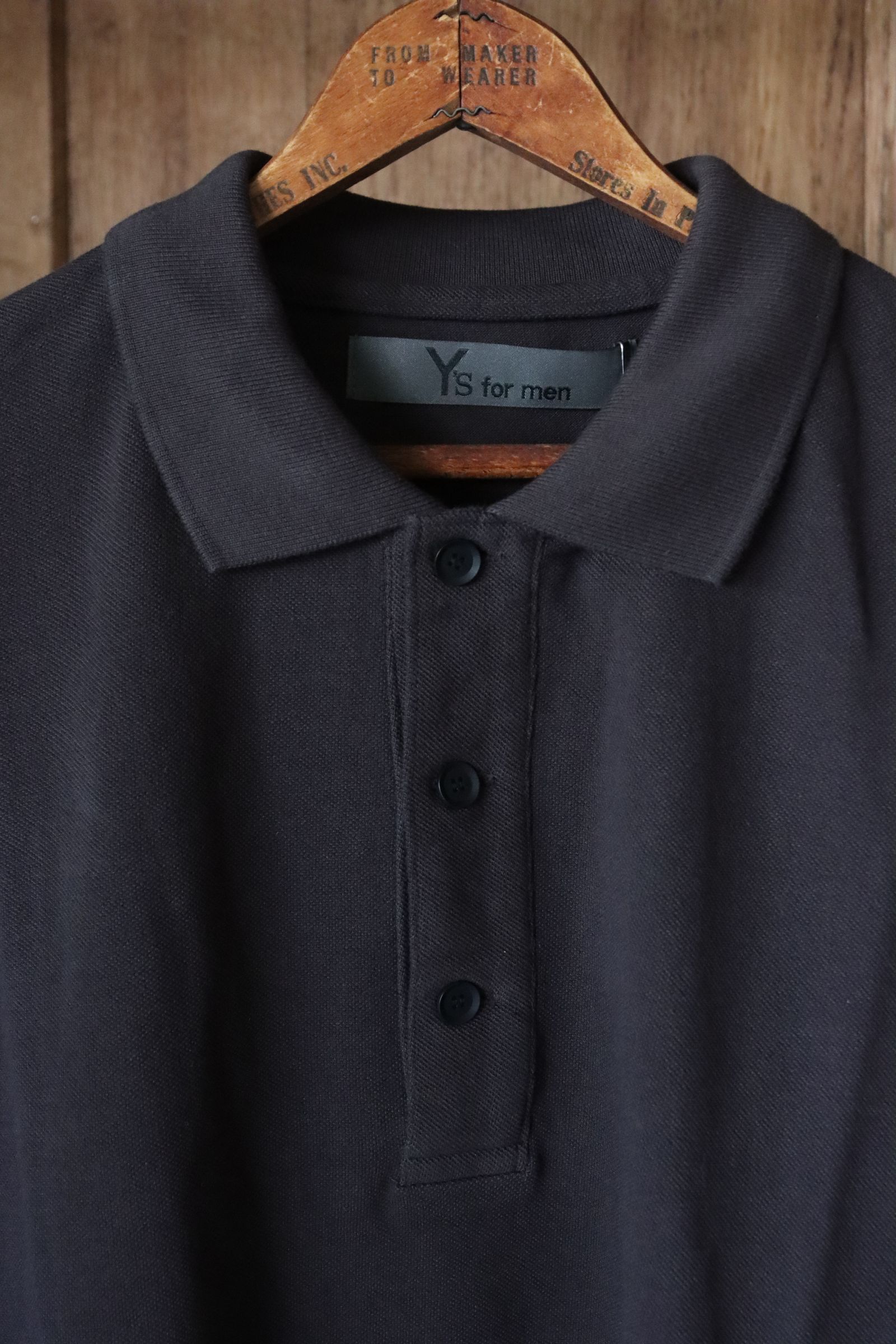 ヨウジヤマモトY`s 24SS ロゴ刺繍ポロシャツ(MS-T50-097)Charcoal